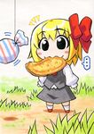  1girl blush_stickers candy chibi fishing_line food kawachi_koorogi mouth_hold rumia solo touhou 