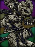  diego_brando dio_brando green_eyes jojo_no_kimyou_na_bouken kemachiku male_focus multiple_boys multiple_persona red_eyes scarf stand_(jojo) steel_ball_run the_world yellow_eyes 