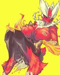  avian big_breasts blaziken blush breasts butt cum cum_drip cum_in_pussy cum_inside dripping female mega_blaziken mega_evolution nintendo plain_background pok&#233;mon pok&eacute;mon pussy sasamix talons video_games yellow_background 