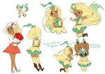  :o :p aroma_lady_(pokemon) blonde_hair boots bow brown_eyes brown_hair clara_(loony_bear) closed_eyes commentary cosplay dark_skin dual_persona eevee eeveelution_project elbow_gloves english english_commentary flower fur_trim gen_1_pokemon gen_4_pokemon gloves gradient_hair green_hair hair_bow hanakawa_ran hat leafeon leafeon_(cosplay) long_hair loony_bear magical_girl multicolored_hair multiple_girls open_mouth original outstretched_arms personification pokemon pokemon_(creature) rose simple_background skirt standing thighhighs tongue tongue_out white_background zettai_ryouiki 