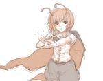  antennae cape fighting_stance kuro_suto_sukii looking_at_viewer open_mouth outstretched_arm shirt short_sleeves shorts simple_background sketch solo touhou white_background wriggle_nightbug 