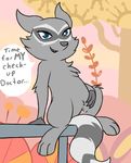  coco coco_(doctor_lollipop) doctor_lollipop fearingfun female feral fur green_eyes grey_fur mammal pussy raccoon smile spreading text 