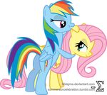  absurd_res cutie_mark duo ear_nibbling equine female feral flirting fluttershy_(mlp) friendship_is_magic hi_res horse hug lesbian mammal my_little_pony pegasus pony rainbow_dash_(mlp) wings 