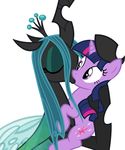  changeling crown duo equine female feral friendship_is_magic hair horn horse kissing lesbian mammal my_little_pony pony queen_chrysalis_(mlp) twilight_sparkle_(mlp) unicorn winged_unicorn wings 