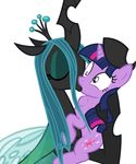  changeling crown duo equine female feral friendship_is_magic hair horn horse kissing lesbian mammal my_little_pony ovipositor pony queen_chrysalis_(mlp) twilight_sparkle_(mlp) unicorn winged_unicorn wings 