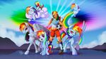  ball blue_fur cutie_mark equine female feral football friendship_is_magic fur group hair horse human humanized looking_at_viewer mammal multi-colored_hair my_little_pony pegasus pony purple_eyes rainbow_dash_(mlp) rainbow_hair square_crossover tsitra360 wings 