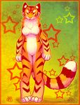 blondefoxy breasts chest_tuft feline female fur mammal nude orange_fur solo star stripes tiger tuft whiskers 