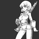  breasts gun kaze_no_tani_no_nausicaa large_breasts monochrome musket shiono_etorouji weapon 