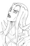  hat hijirino_yuuta jojo_no_kimyou_na_bouken leone_abbacchio lipstick long_hair makeup male_focus monochrome solo 