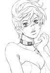  collar greyscale hijirino_yuuta jojo_no_kimyou_na_bouken monochrome short_hair solo trish_una vento_aureo 