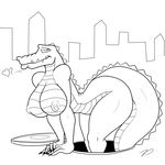  ? anthro bedroom_eyes bent_over big_butt breasts butt city crocodile female huge_butt invalid_tag line_art looking_at_viewer love reptile scalie sewer solo thick_thighs wide_hips zp92 