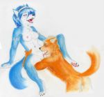  2018 anthro anthro_on_anthro backsack balls black_nose blue_fur blue_hair blush breasts butt canine couple_(disambiguation) cunnilingus duo erect_nipples eyelashes eyes_closed female fox fox_mccloud fur green_eyes hair juiceps krystal licking looking_pleasured love male mammal multicolored_fur nintendo nipples nude oral orange_fur paws pussy sex signature simple_background sitting smile star_fox tattoo tongue tongue_out vaginal video_games white_fur 