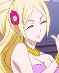  animated animated_gif blonde_hair breasts cleavage fairy_tail jenny_realight large_breasts long_hair lowres 