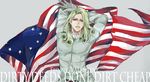  american_flag arms_behind_head arms_up character_name curly_hair funny_valentine gloves green_hair green_lipstick jojo_no_kimyou_na_bouken jojo_pose lipstick long_hair makeup male_focus pose shinem solo steel_ball_run 