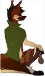  ambiguous_gender anthro baroque baroques black_hair black_sclera blue_eyes brown_fur brown_nose canine cape clothing cosplay final_fantasy fox fur hair male mammal maned_wolf octonnibal pants red_fur shirt sitting solo thief video_games white_fur wolf 