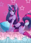  anthrofied clothing equine female friendship_is_magic hair horn horse ibukihouse looking_at_viewer mammal multi-colored_hair my_little_pony pillow pony purple_body purple_eyes seductive_pose solo stars twilight_sparkle_(mlp) unicorn 