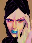  artist_request blue_eyes head_scarf jojo_no_kimyou_na_bouken kars_(jojo) lipstick makeup male_focus realistic solo tegaki turban 