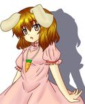  alternate_hair_color animal_ears bunny_ears carrot colorized highres inaba_tewi kami_kawa_naoshi short_hair simple_background solo touhou white_background 