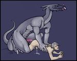  anal anal_penetration cum dragon duo elf erection feral forked_tongue from_behind gay glans half-erect humanoid_penis interspecies male penetration penis rimestar sex size_difference tight_fit tongue tongue_out 