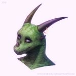  2019 anthro horn invalid_tag lizard lostgoose male reptile scalie simple_background solo 