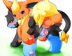  anal anal_penetration anus balls blue_eyes blush cum cum_in_pussy cum_inside duo eeveelution erection female flareon grass looking_back luxray male nintendo open_mouth pawpads penetration penis pok&#233;mon pok&eacute;mon pussy red_eyes sex smile straight tomcat_in_sky video_games 