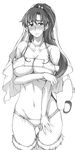  artist_request bishoujo_senshi_sailor_moon blush breast_hold breasts covered_nipples fur_trim gloves greyscale highres huge_breasts jewelry kino_makoto monochrome necklace nervous pearl_necklace ponytail solo 