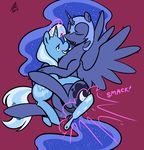  cutie_mark duo equine eyes_closed female feral friendship_is_magic hair horn horse long_hair mammal my_little_pony nightmare_moon_(mlp) pony princess_luna_(mlp) pussy smile spanking themanesex trixie_(mlp) trixie_lulamoon unicorn winged_unicorn wings 