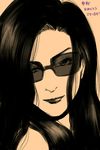  bad_id bad_pixiv_id battle_tendency hinmagatta jojo_no_kimyou_na_bouken lipstick lisa_lisa long_hair makeup monochrome realistic solo sunglasses 