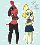  anthro blue_eyes canine cherry cherry_(animal_crossing) dog duo female isabelle isabelle_(animal_crossing) mammal nintendo video_games 