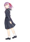  bad_id bad_pixiv_id fate/stay_night fate_(series) hair_ribbon matou_sakura purple_eyes purple_hair ribbon school_uniform serafuku solo taa_(acid) 