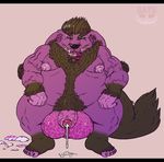  baerus balls big_balls canine chubby cum dog dripping growth male mammal overweight penis potion rathmutatio solo transformation 