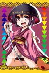  :d blush bowl hemogurobin_a1c japanese_clothes kimono mallet miracle_mallet needle open_mouth purple_eyes purple_hair short_hair smile solo sukuna_shinmyoumaru touhou 