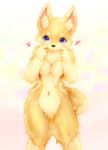  anthro blue_eyes breasts canine dog female fox looking_at_viewer mammal nude solo tetetor-oort 