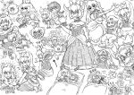  3boys 4girls :d anger_vein angry annoyed ayyk92 bespectacled black_sclera blood boo bowser bowsette bracelet bubble_blowing character_request chewing_gum collar commentary_request crown dr._crygor dress earrings english fang fangs fingernails futon glasses greyscale grin highres horns italian jewelry koopa_troopa laughing link long_dress looking_at_viewer luigi&#039;s_mansion luigi's_mansion mario mario_(series) monochrome moon_(majora&#039;s_mask) moon_(majora's_mask) multiple_boys multiple_girls muscle navi new_super_mario_bros._u_deluxe nintendo nintendo_switch open_mouth ponytail princess_king_boo princess_peach ranguage ranma-chan ranma_1/2 shaded_face sharp_nails sharp_teeth signature simple_background sketch sleeping smile sparkle spiked_bracelet spiked_collar spikes sweatdrop teeth the_legend_of_zelda the_legend_of_zelda:_majora&#039;s_mask the_legend_of_zelda:_majora's_mask tongue tongue_out wario white_background wide-eyed zzz 