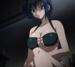  1girl bikini blue_hair breasts cleavage high_school_dxd highres large_breasts screencap short_hair solo swimsuit xenovia_(high_school_dxd) yellow_eyes 