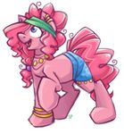  blue_eyes clothed clothing ear_piercing equine female feral friendship_is_magic fur hair horse mammal my_little_pony necklace piercing pink_fur pink_hair pinkie_pie_(mlp) plain_background pony smile solo stoney-pony white_background 
