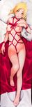  1girl as109 atlus bare_shoulders bdsm blonde_hair blue_eyes blush breasts catherine catherine_(game) collarbone condom dakimakura drill_hair feet female fingernails head_tilt highres lace lace-trimmed_thighhighs legs light_smile lips long_fingernails long_image long_nails looking_at_viewer lying naked_ribbon navel nipples on_back open_mouth parted_lips pillow ribbon shibari short_hair solo tall_image thigh_gap thighhighs thighs toes twin_drills white_legwear wristband 