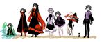  alternate_color black_eyes black_hair double_dealing_character hair_ribbon hairband handstand head_fins highres horikawa_raiko imaizumi_kagerou kijin_seija lavender_hair minigirl multicolored_hair multiple_girls purple_eyes red_eyes red_hair ribbon sekibanki shigureru streaked_hair sukuna_shinmyoumaru touhou tsukumo_benben tsukumo_yatsuhashi wakasagihime white_hair 