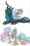  crown cutie_mark dragon equine female feral flank friendship_is_magic hair herny horn horse long_hair male mammal massage my_little_pony pony princess_celestia_(mlp) queen_chrysalis_(mlp) scalie smile spike_(mlp) sweetie_belle_(mlp) unicorn winged_unicorn wings 