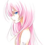  blue_eyes long_hair looking_at_viewer megurine_luka pink_hair profile simple_background solo ueno_tsuki vocaloid white_background 