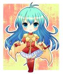  aqua_eyes aqua_hair armor armored_dress bad_id bad_pixiv_id blush boots breastplate cape chibi eirika fingerless_gloves fire_emblem fire_emblem:_seima_no_kouseki full_body gloves gradient_hair holding long_hair multicolored_hair oruga_(oruoruga) pauldrons rapier red_gloves red_legwear smile solo sword thigh_boots thighhighs unmoving_pattern weapon 