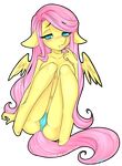  anthro anthrofied blush camel_toe equine female feral floppy_ears fluttershy_(mlp) friendship_is_magic fur hair long_hair mammal my_little_pony navel open_mouth pegasus pink_hair plain_background solo topless transparent_background wings xenthyl yellow_fur 