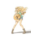  acoustic_guitar blonde_hair guitar hirasawa_meio instrument long_hair long_legs macross macross_7 macross_frontier music nekki_basara parody sheryl_nome singing solo 