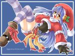  artist_request bell black_gloves boots christmas copyright_request fang gloves hat santa_costume solo thighhighs 