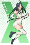  ahoge black_hair cable covered_nipples elbow_gloves g-room_honten game_console gloves green_eyes long_hair microsoft personification smile solo thighhighs xbox-tan xbox_360 