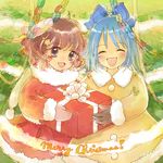  blue_daisy christmas cirno gift inaba_tewi multiple_girls santa_costume touhou winter_clothes 