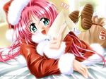  chomo christmas copyright_request hat letter pink_hair santa_costume solo 