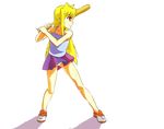  baseball_bat blonde_hair casual fate_testarossa long_hair lyrical_nanoha mahou_shoujo_lyrical_nanoha panties pantyshot red_eyes solo underwear 