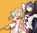  1girl alice_(tales) blue_eyes decus long_hair miho_(mi) purple_hair rapier short_hair smile sword tales_of_(series) tales_of_symphonia tales_of_symphonia_knight_of_ratatosk weapon white_bloomers white_hair yellow_eyes 