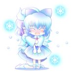  blue_hair cirno closed_eyes comforting crying hug hug_from_behind imeri_fuzuki letty_whiterock multiple_girls ribbon snowflakes tears touhou 